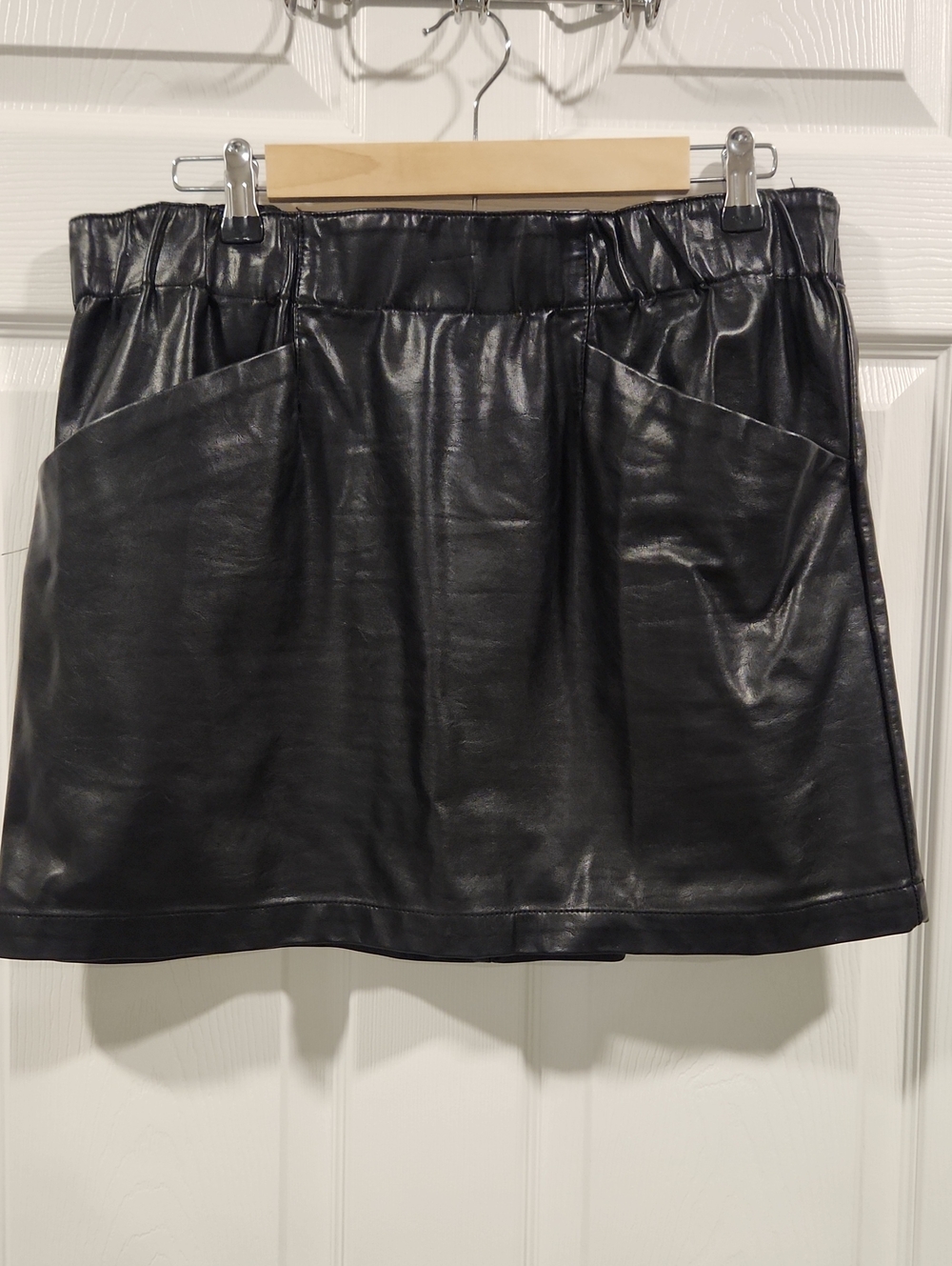 wild fable Black Faux Leather Pocket Mini Skirt